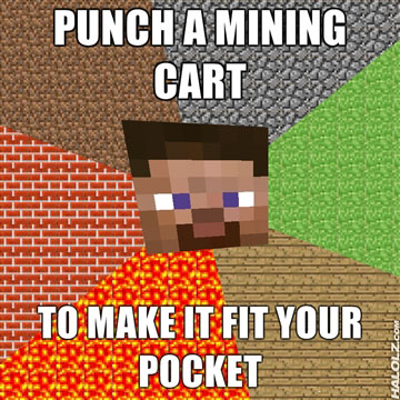 PUNCH A MINING CART TO MAKE IT FIT IN YOUR POCKET